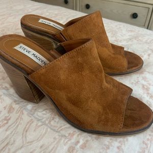 Steve Madden Krizia chunky block mule open toe Heels 8.5